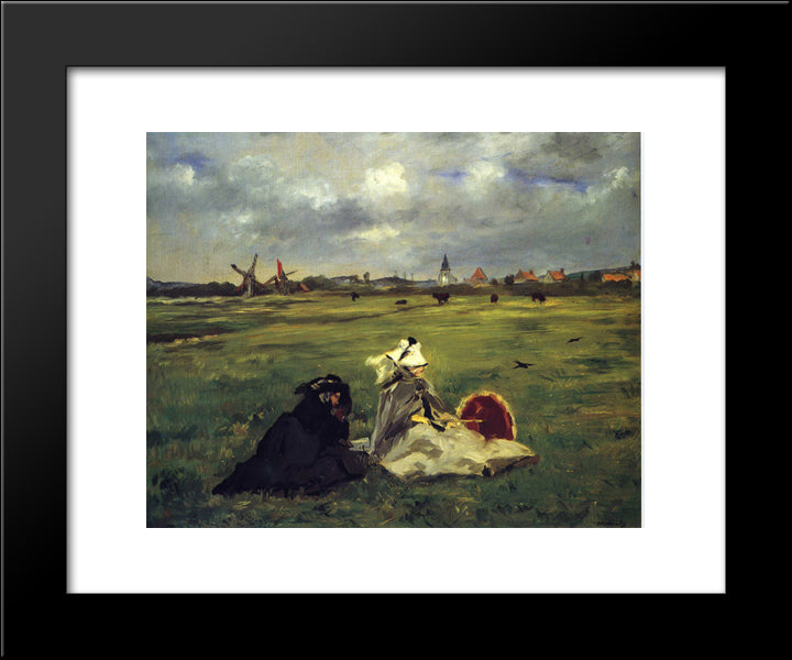 Swallows 20x24 Black Modern Wood Framed Art Print Poster by Manet, Edouard
