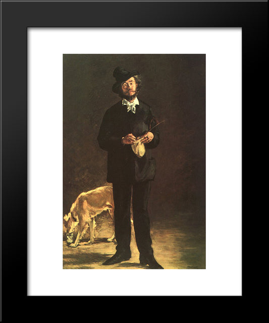 The Artist (Portrait Of Gilbert Marcellin Desboutin) 20x24 Black Modern Wood Framed Art Print Poster by Manet, Edouard