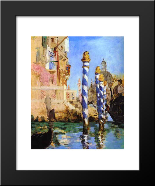 The Grand Canal 20x24 Black Modern Wood Framed Art Print Poster by Manet, Edouard