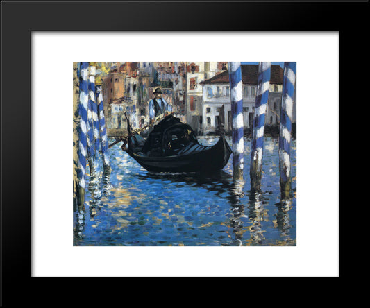 The Grand Canal Of Venice (Blue Venice) 20x24 Black Modern Wood Framed Art Print Poster by Manet, Edouard