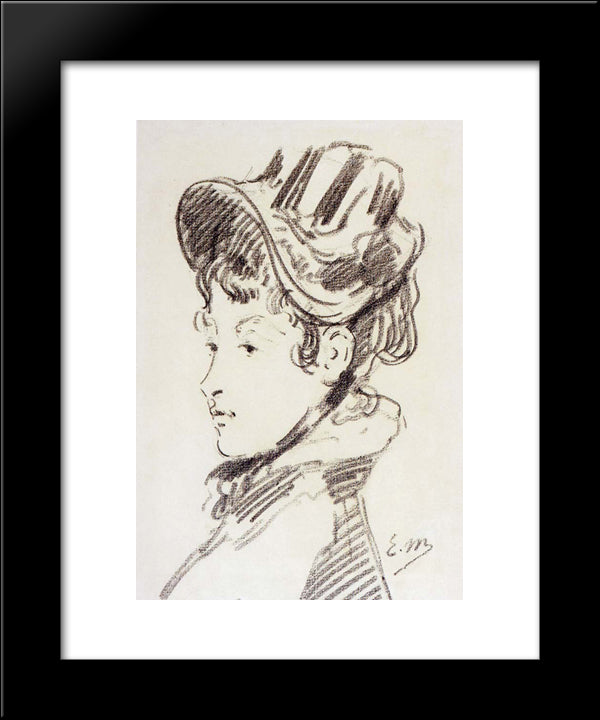 Portrait Of Madame Julles Guillemet 20x24 Black Modern Wood Framed Art Print Poster by Manet, Edouard