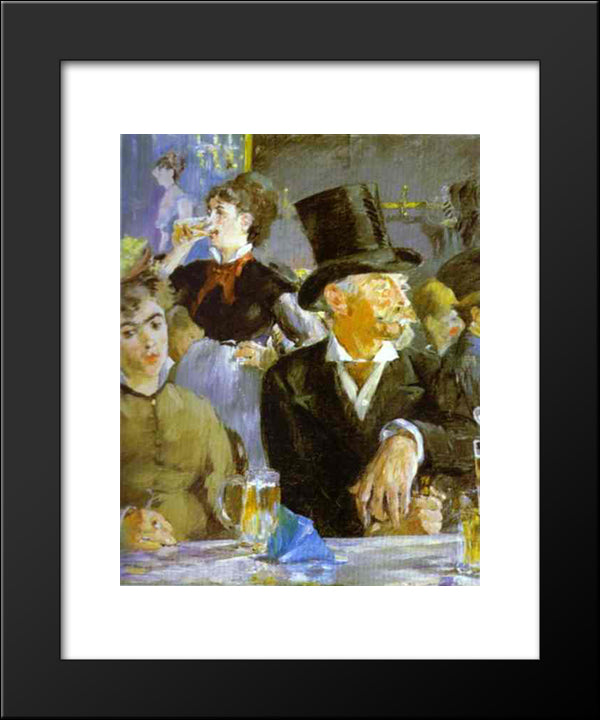 The Bock Drinkers 20x24 Black Modern Wood Framed Art Print Poster by Manet, Edouard