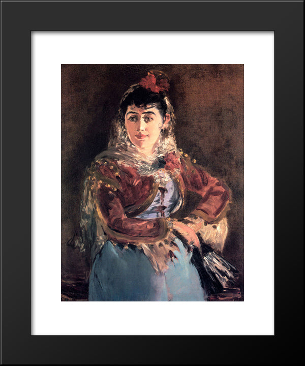 Portrait Of Emilie Ambre In Role Of Carmen 20x24 Black Modern Wood Framed Art Print Poster by Manet, Edouard