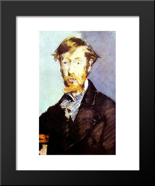 Portrait Of George Moore 20x24 Black Modern Wood Framed Art Print Poster by Manet, Edouard