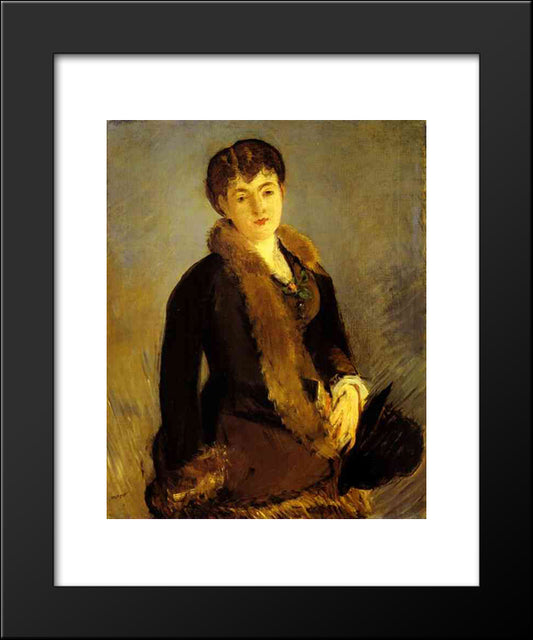 Portrait Of Mademoiselle Isabelle Lemonnier 20x24 Black Modern Wood Framed Art Print Poster by Manet, Edouard