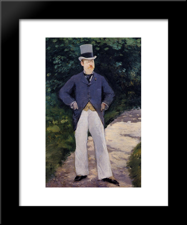 Portrait Of Monsieur Brun 20x24 Black Modern Wood Framed Art Print Poster by Manet, Edouard