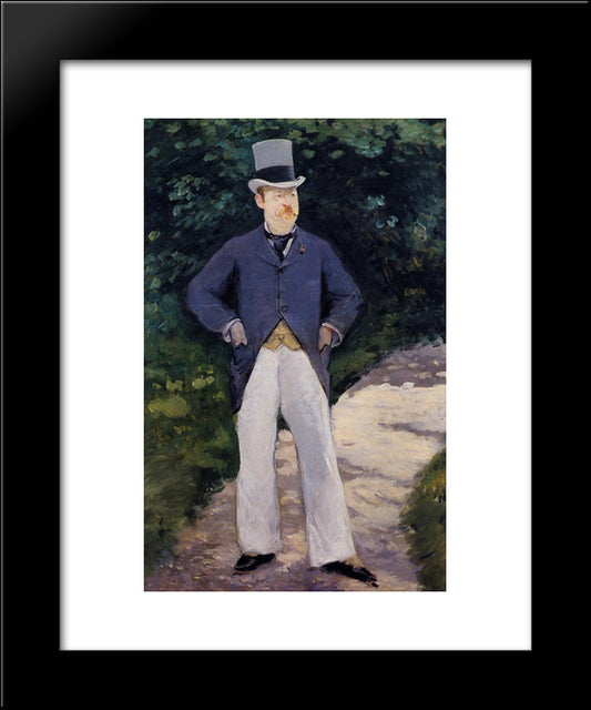 Portrait Of Monsieur Brun 20x24 Black Modern Wood Framed Art Print Poster by Manet, Edouard