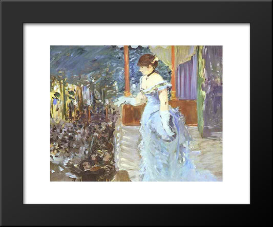 Singer At A Cafe-Concert 20x24 Black Modern Wood Framed Art Print Poster by Manet, Edouard