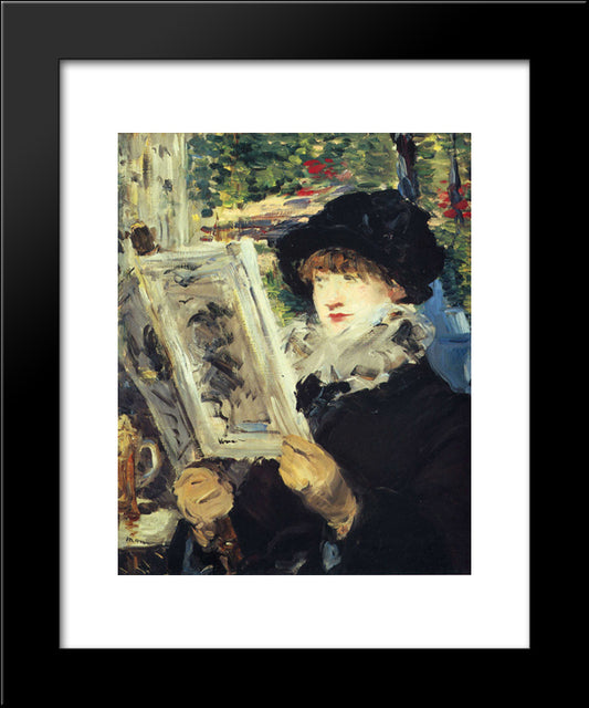 Woman Reading 20x24 Black Modern Wood Framed Art Print Poster by Manet, Edouard