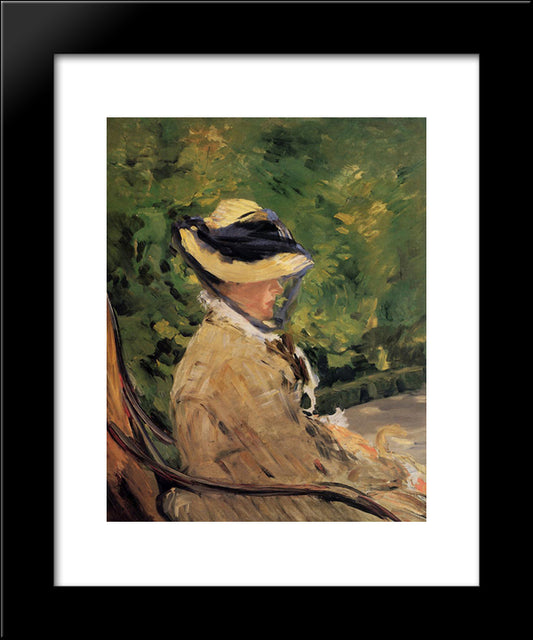 Madame Manet At Bellevue 20x24 Black Modern Wood Framed Art Print Poster by Manet, Edouard
