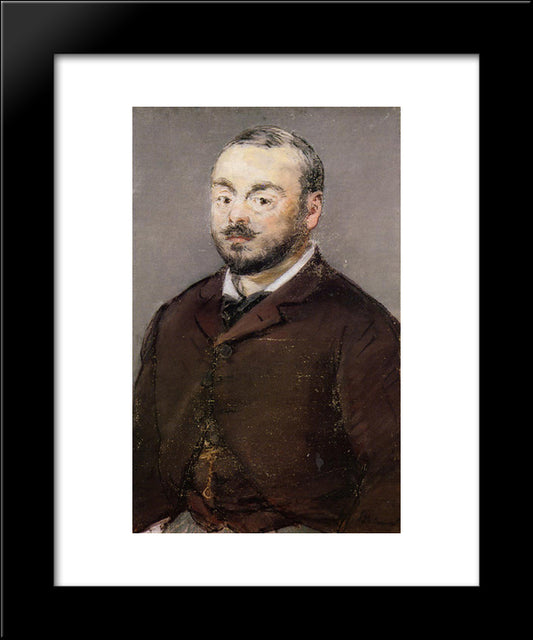 Portrait Of Composer Emmanual Chabrier 20x24 Black Modern Wood Framed Art Print Poster by Manet, Edouard
