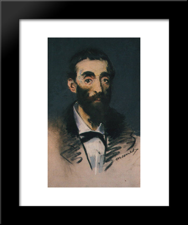 Portrait Of Ernest Cabaner 20x24 Black Modern Wood Framed Art Print Poster by Manet, Edouard