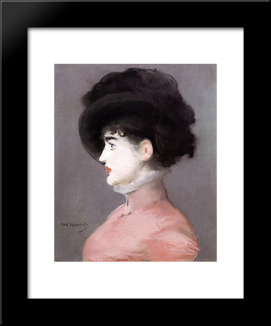 Portrait Of Irma Brunner 20x24 Black Modern Wood Framed Art Print Poster by Manet, Edouard