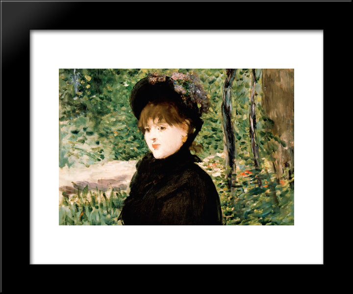 The Stroll 20x24 Black Modern Wood Framed Art Print Poster by Manet, Edouard