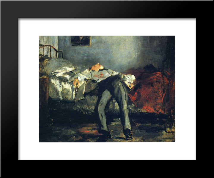 The Suicide 20x24 Black Modern Wood Framed Art Print Poster by Manet, Edouard