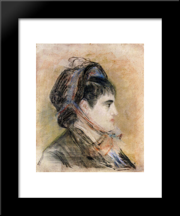 Madame Jeanne Martin In A Bonnet 20x24 Black Modern Wood Framed Art Print Poster by Manet, Edouard