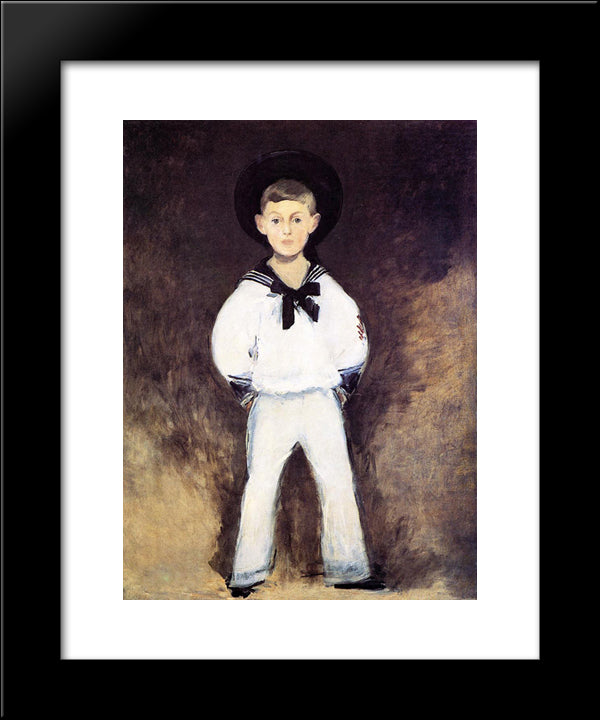 Portrait Of Henry Bernstein As A Child 20x24 Black Modern Wood Framed Art Print Poster by Manet, Edouard
