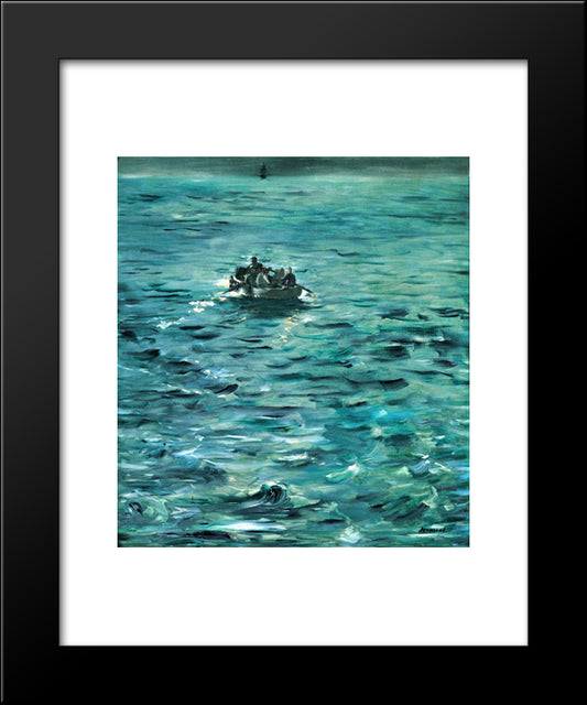 Rochefort'S Escape 20x24 Black Modern Wood Framed Art Print Poster by Manet, Edouard