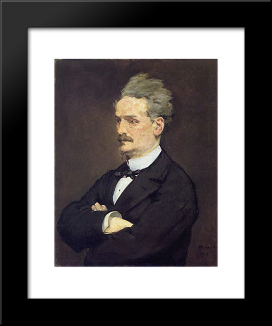 The Journalist Henri Rochefort 20x24 Black Modern Wood Framed Art Print Poster by Manet, Edouard