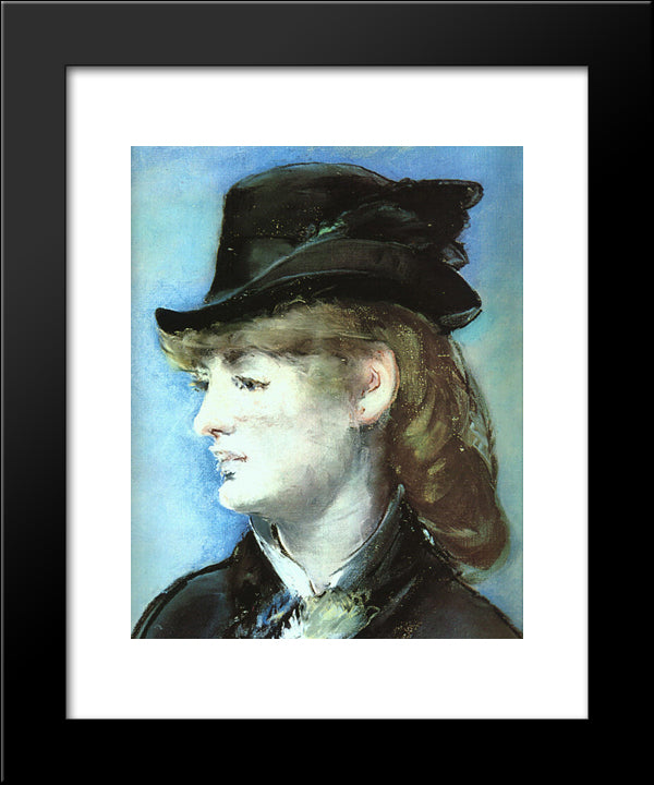The Model For The 'Bar At The Folies-Bergere' 20x24 Black Modern Wood Framed Art Print Poster by Manet, Edouard