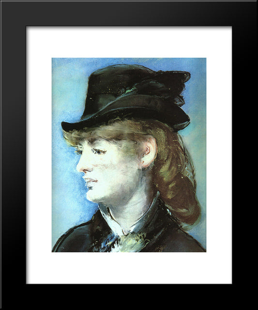 The Model For The 'Bar At The Folies-Bergere' 20x24 Black Modern Wood Framed Art Print Poster by Manet, Edouard