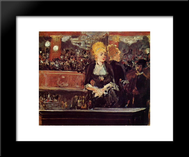 Study For 'Bar At The Folies-Bergere' 20x24 Black Modern Wood Framed Art Print Poster by Manet, Edouard