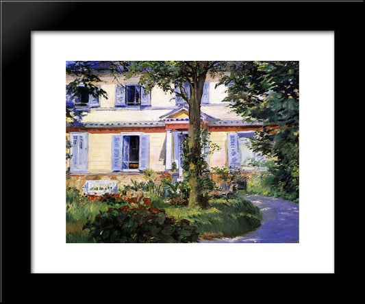 The House At Rueil 20x24 Black Modern Wood Framed Art Print Poster by Manet, Edouard