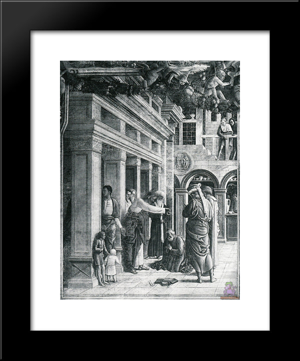 Scenes From The Life Of St.James 20x24 Black Modern Wood Framed Art Print Poster by Mantegna, Andrea