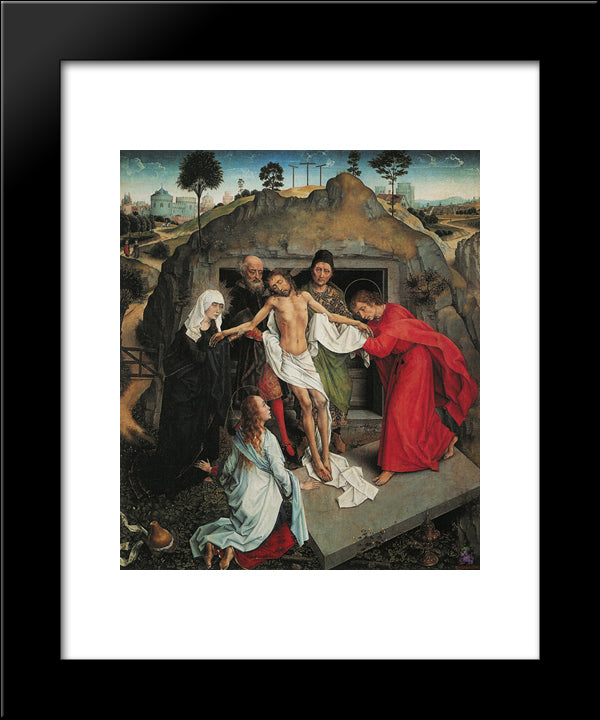 Lamentation Over The Dead Christ 20x24 Black Modern Wood Framed Art Print Poster by Mantegna, Andrea
