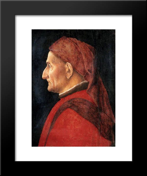 Portrait Of A Man 20x24 Black Modern Wood Framed Art Print Poster by Mantegna, Andrea
