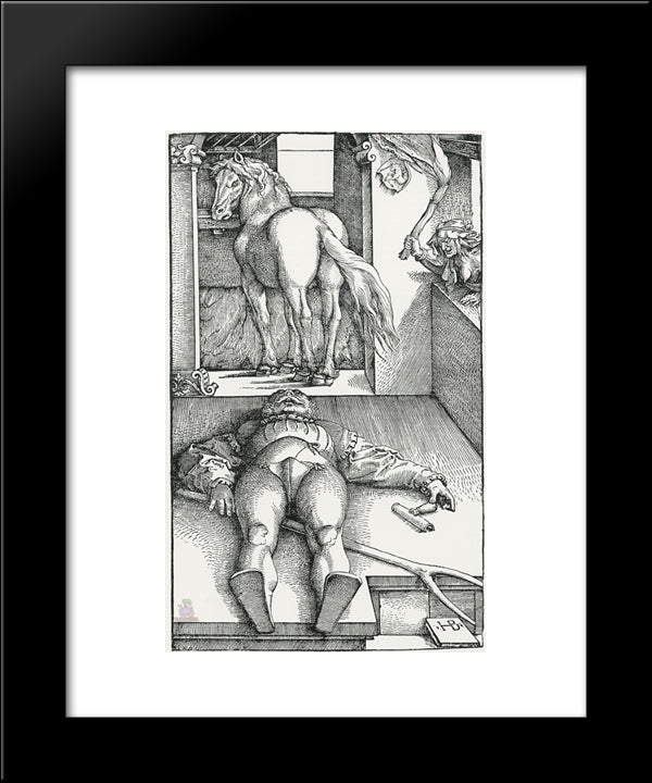 The Bewitched Groom 20x24 Black Modern Wood Framed Art Print Poster by Mantegna, Andrea