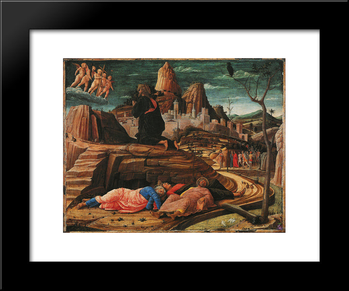 The Agony In The Garden 20x24 Black Modern Wood Framed Art Print Poster by Mantegna, Andrea