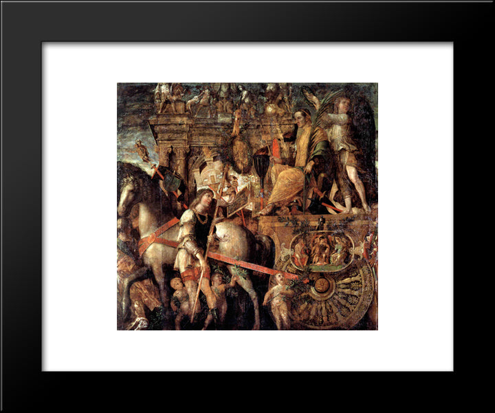 Julius Caesar On A Triumphal Car 20x24 Black Modern Wood Framed Art Print Poster by Mantegna, Andrea