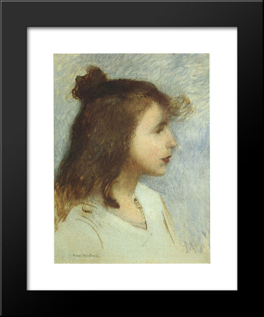 Sketch Of A Young Girl 20x24 Black Modern Wood Framed Art Print Poster by Martin, Henri