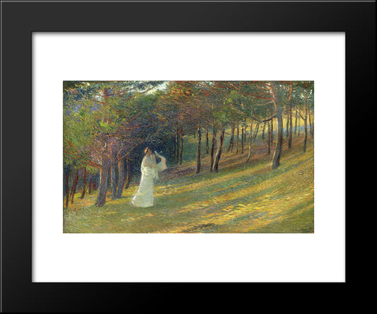Orpheus In A Wood 20x24 Black Modern Wood Framed Art Print Poster by Martin, Henri