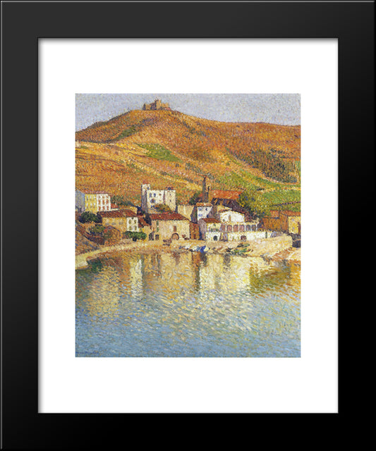 The Bay Of Colliure Near The Port 20x24 Black Modern Wood Framed Art Print Poster by Martin, Henri