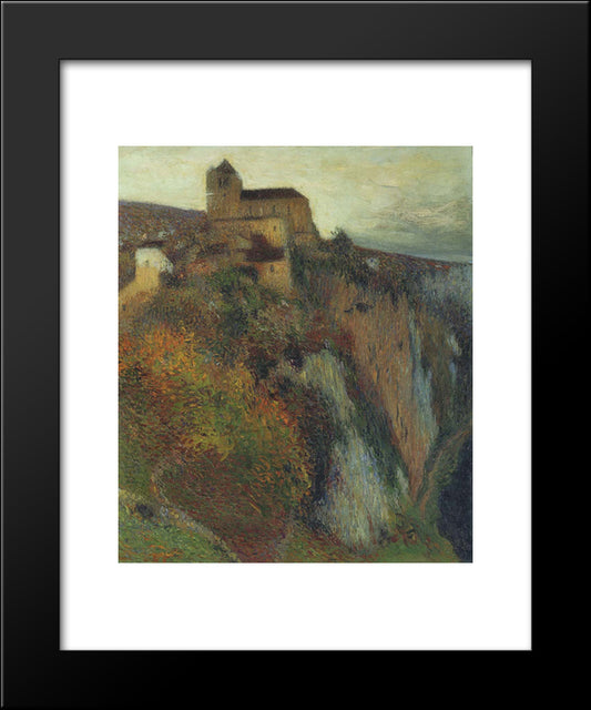 Saint-Cirq-Lapopie In Evening 20x24 Black Modern Wood Framed Art Print Poster by Martin, Henri