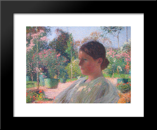 In The Garden 20x24 Black Modern Wood Framed Art Print Poster by Martin, Henri