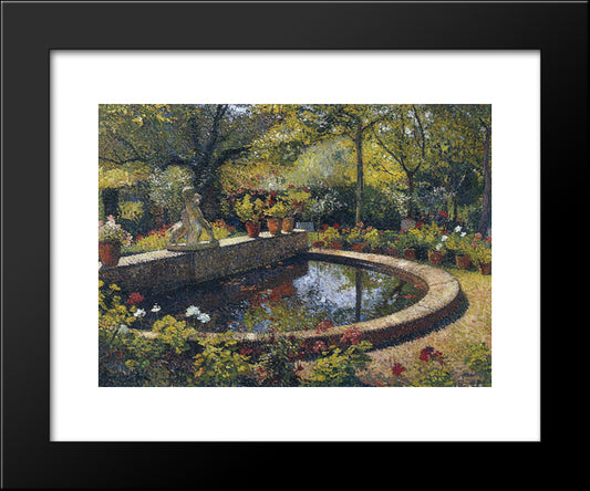 Fountain In My Garden 20x24 Black Modern Wood Framed Art Print Poster by Martin, Henri