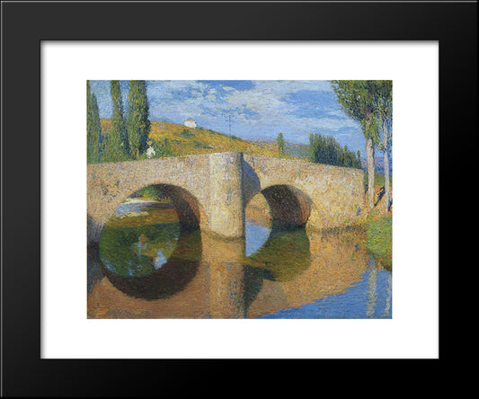 The Bridge In Labastide Du Vert 20x24 Black Modern Wood Framed Art Print Poster by Martin, Henri