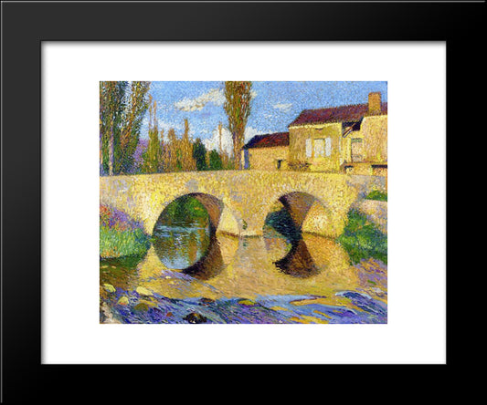 The Bridge Of Bastiide-Du-Vert 20x24 Black Modern Wood Framed Art Print Poster by Martin, Henri