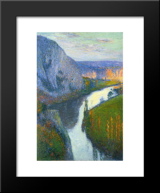 View Of The Lot Of Saint Cirq Lapopie 20x24 Black Modern Wood Framed Art Print Poster by Martin, Henri