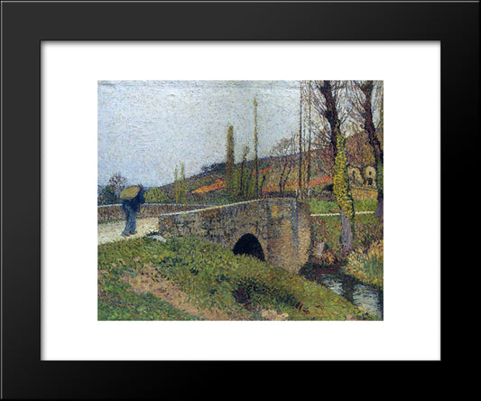 The Little Bridge 20x24 Black Modern Wood Framed Art Print Poster by Martin, Henri