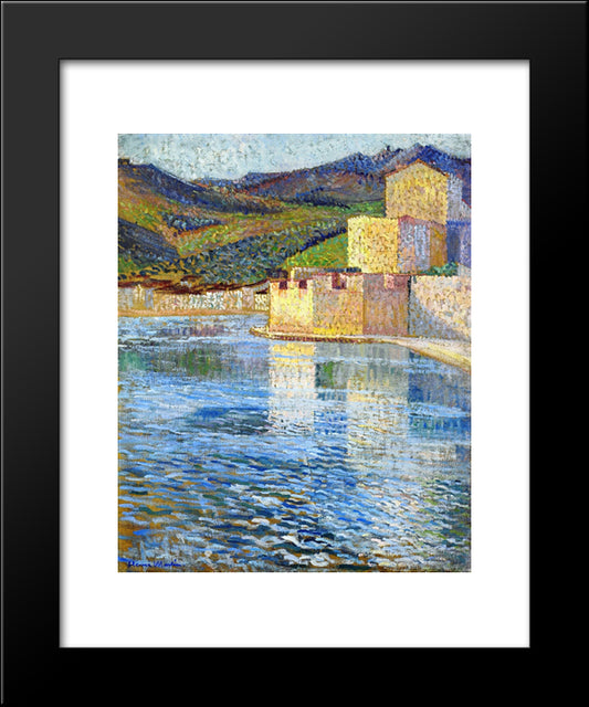 Ramparts At Collioure 20x24 Black Modern Wood Framed Art Print Poster by Martin, Henri
