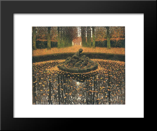 Fountain Of The Versailles Queen 20x24 Black Modern Wood Framed Art Print Poster by Martin, Henri