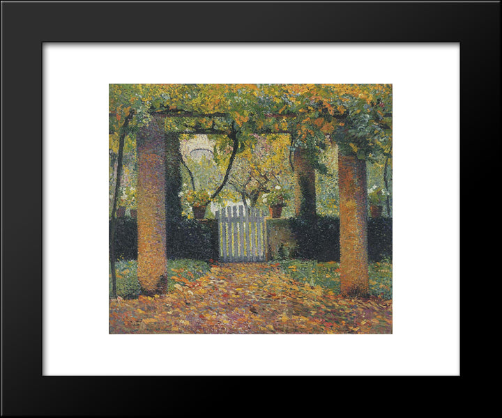 Garden Door In Bower 20x24 Black Modern Wood Framed Art Print Poster by Martin, Henri
