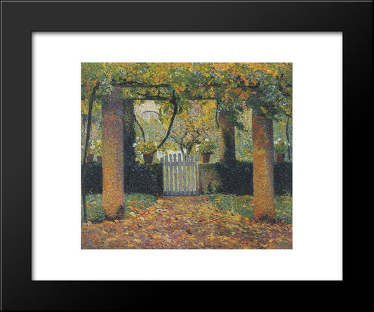 Garden Door In Bower 20x24 Black Modern Wood Framed Art Print Poster by Martin, Henri