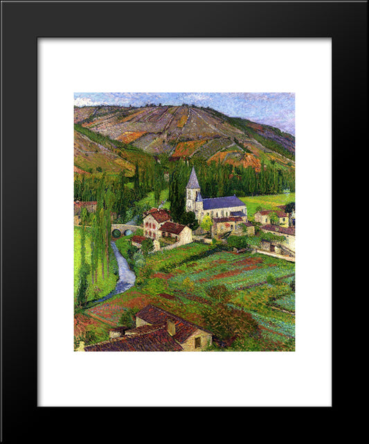 The Church At Labastide 20x24 Black Modern Wood Framed Art Print Poster by Martin, Henri