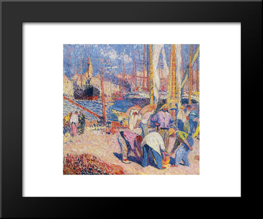Marseilles 20x24 Black Modern Wood Framed Art Print Poster by Martin, Henri