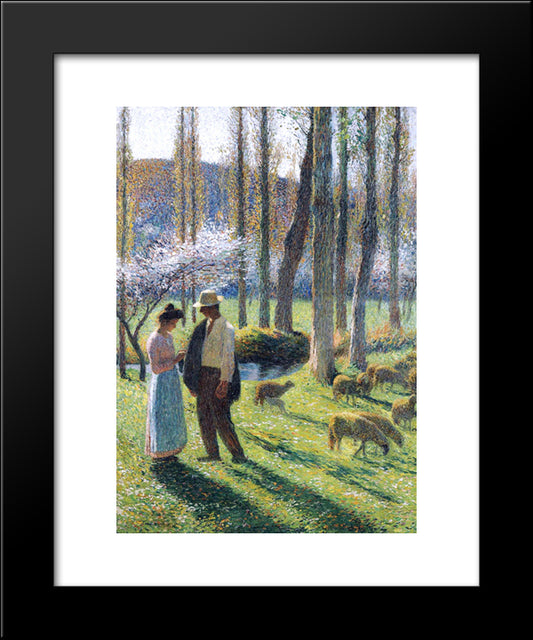 Lovers 20x24 Black Modern Wood Framed Art Print Poster by Martin, Henri